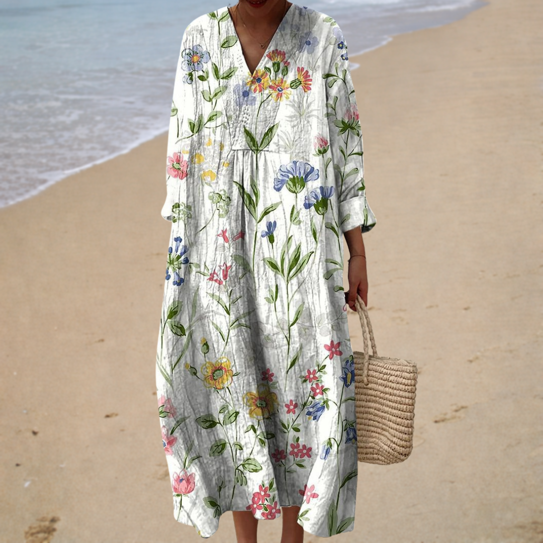 Robe d’Été Imprimée Flatteuse | Maya Deauville