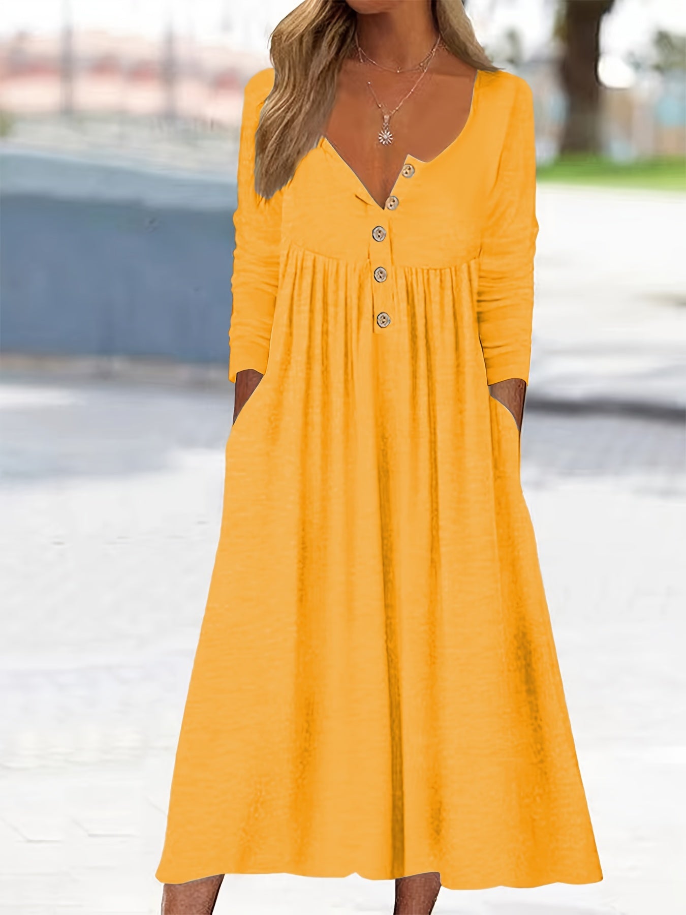 ZARA | Robe midi à boutons sur le devant | Maya Deauville