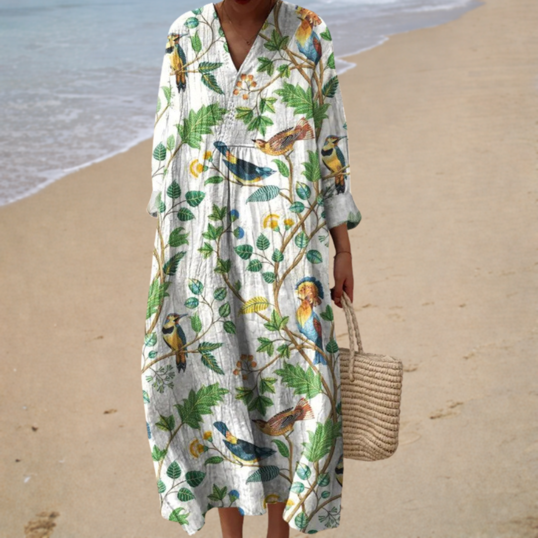 Robe d’Été Imprimée Flatteuse | Maya Deauville