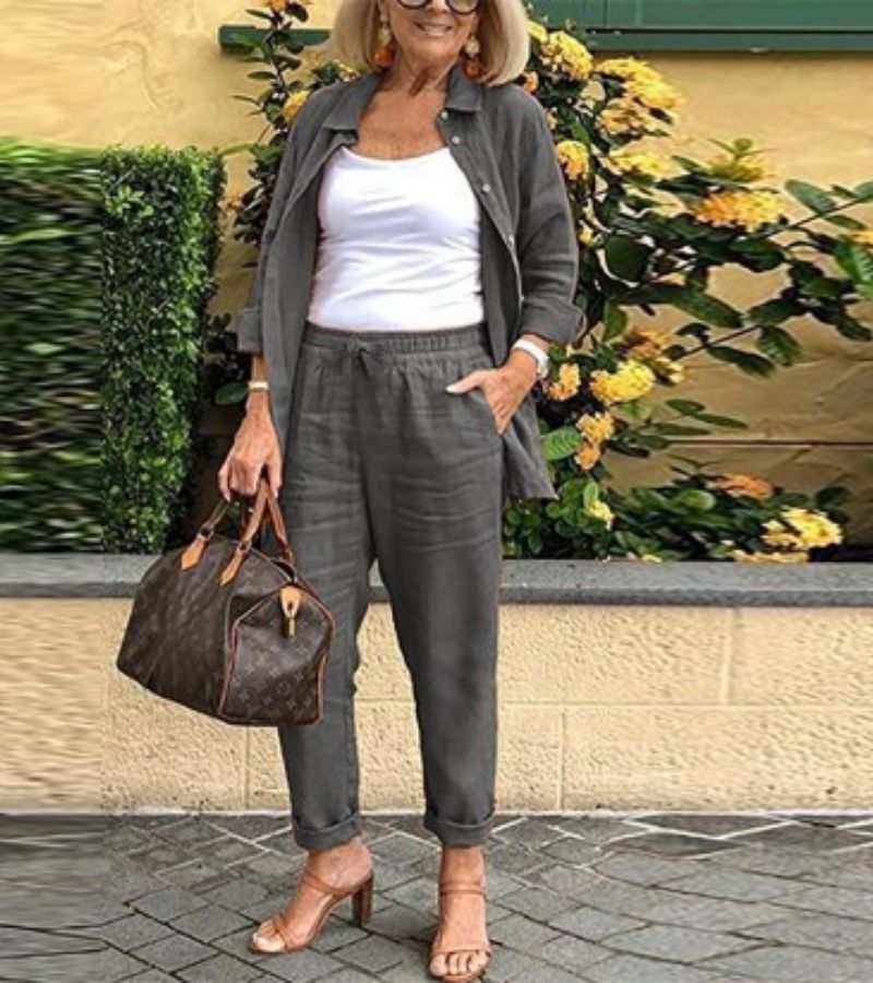 Martina | Ensemble Chemise et Pantalon en Lin et Coton | Maya Deauville
