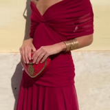 Louise™ | Robe Maxi de Fête Élégante à Col V | Maya Deauville