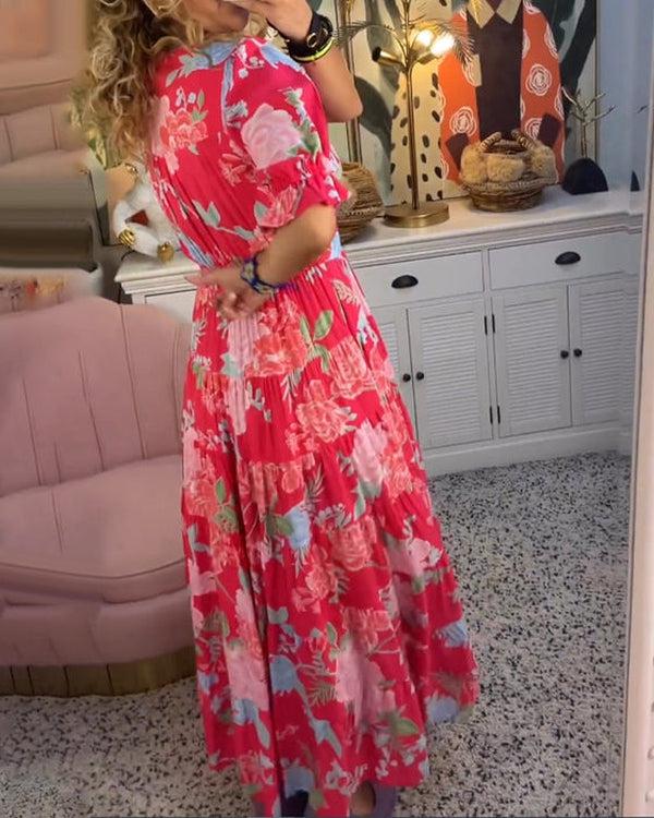 Floriana | Robe Florale Vibrante | Maya Deauville