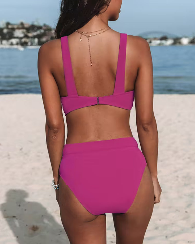 Hilde – Maillot de bain uni taille haute | Maya Deauville