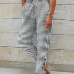 Raquelle | Pantalon Rayé Décontracté | Maya Deauville