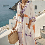 Robe Caftan "Cléopâtre" – Violet & Épice | Maya Deauville