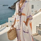 Robe Caftan "Cléopâtre" – Violet & Épice | Maya Deauville