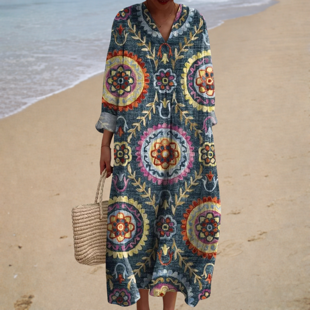 Robe d’Été Imprimée Flatteuse | Maya Deauville