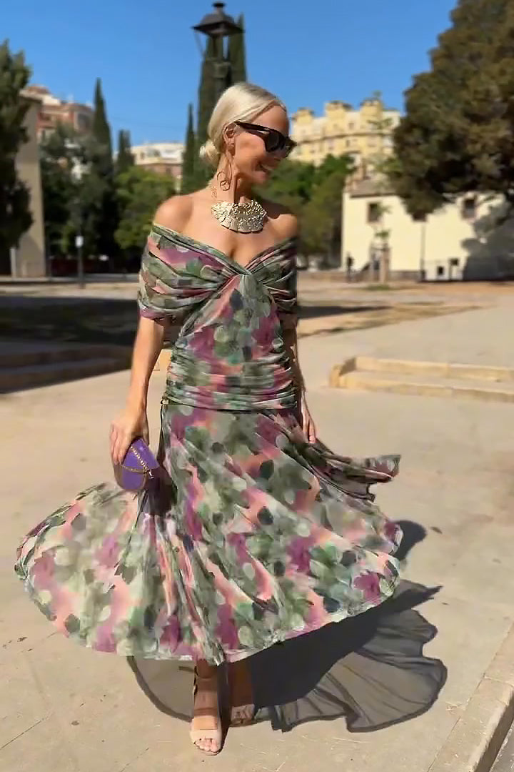Louise™ | Robe Maxi de Fête Élégante à Col V | Maya Deauville