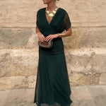 Louise™ | Robe Maxi de Fête Élégante à Col V | Maya Deauville