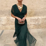 Louise™ | Robe Maxi de Fête Élégante à Col V | Maya Deauville