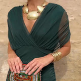 Louise™ | Robe Maxi de Fête Élégante à Col V | Maya Deauville