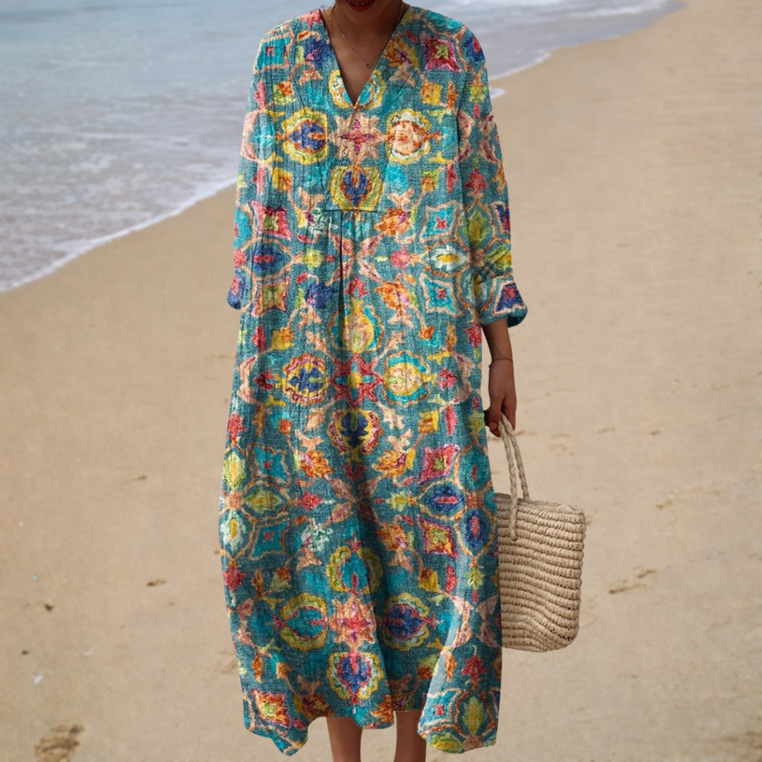 Robe d’Été Imprimée Flatteuse | Maya Deauville