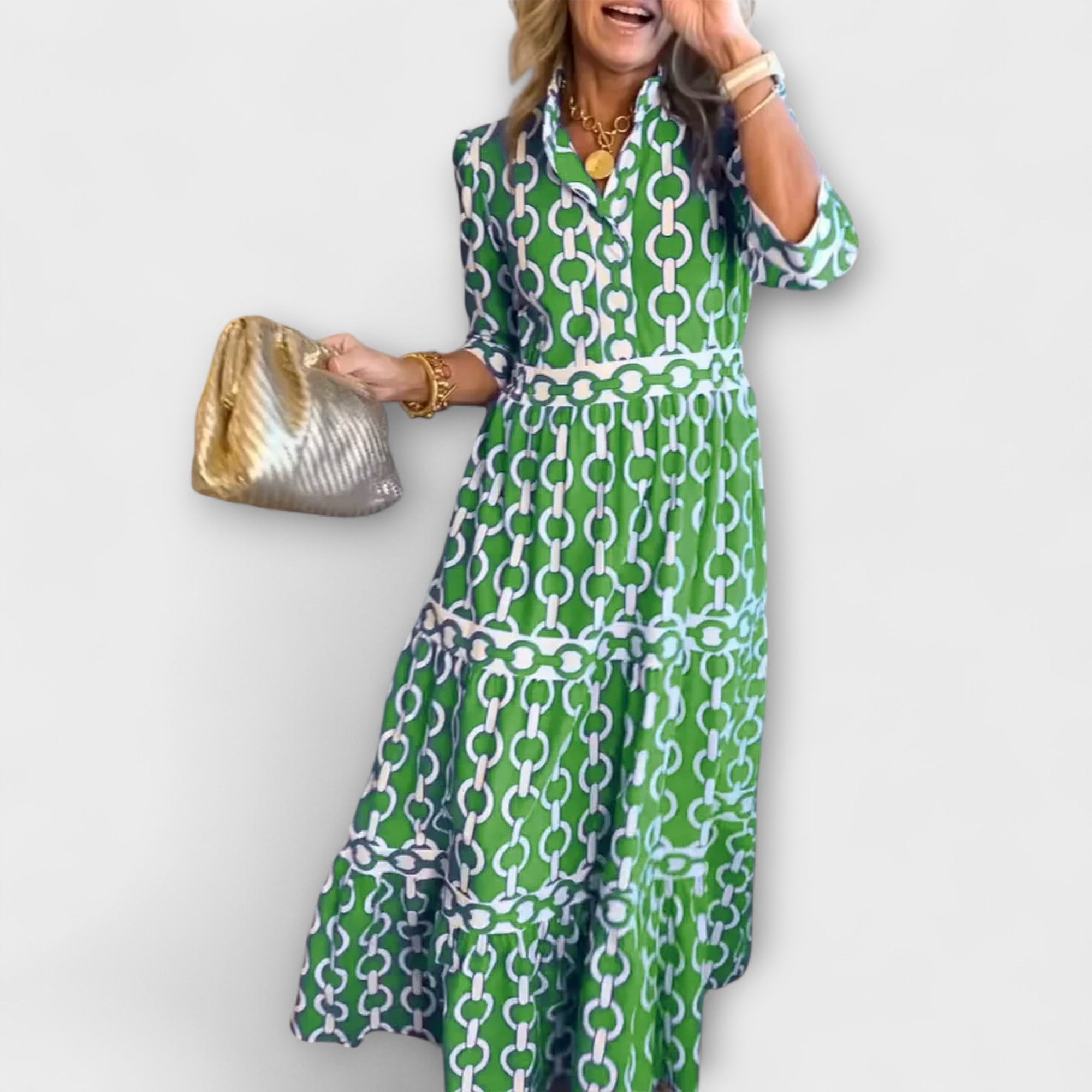 JULIANA | Robe midi avec motif chaîne | Maya Deauville