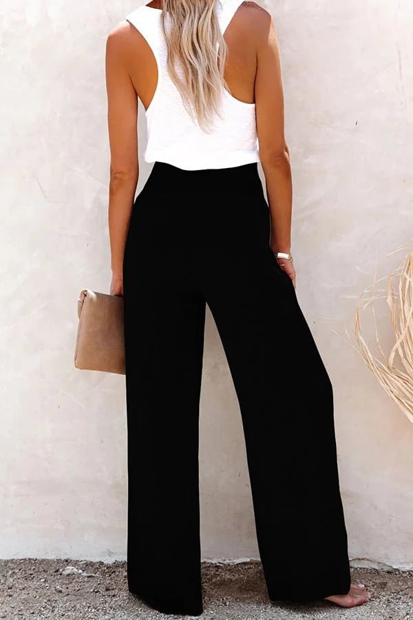 Riana™ | Pantalon taille haute coupe relax | Maya Deauville