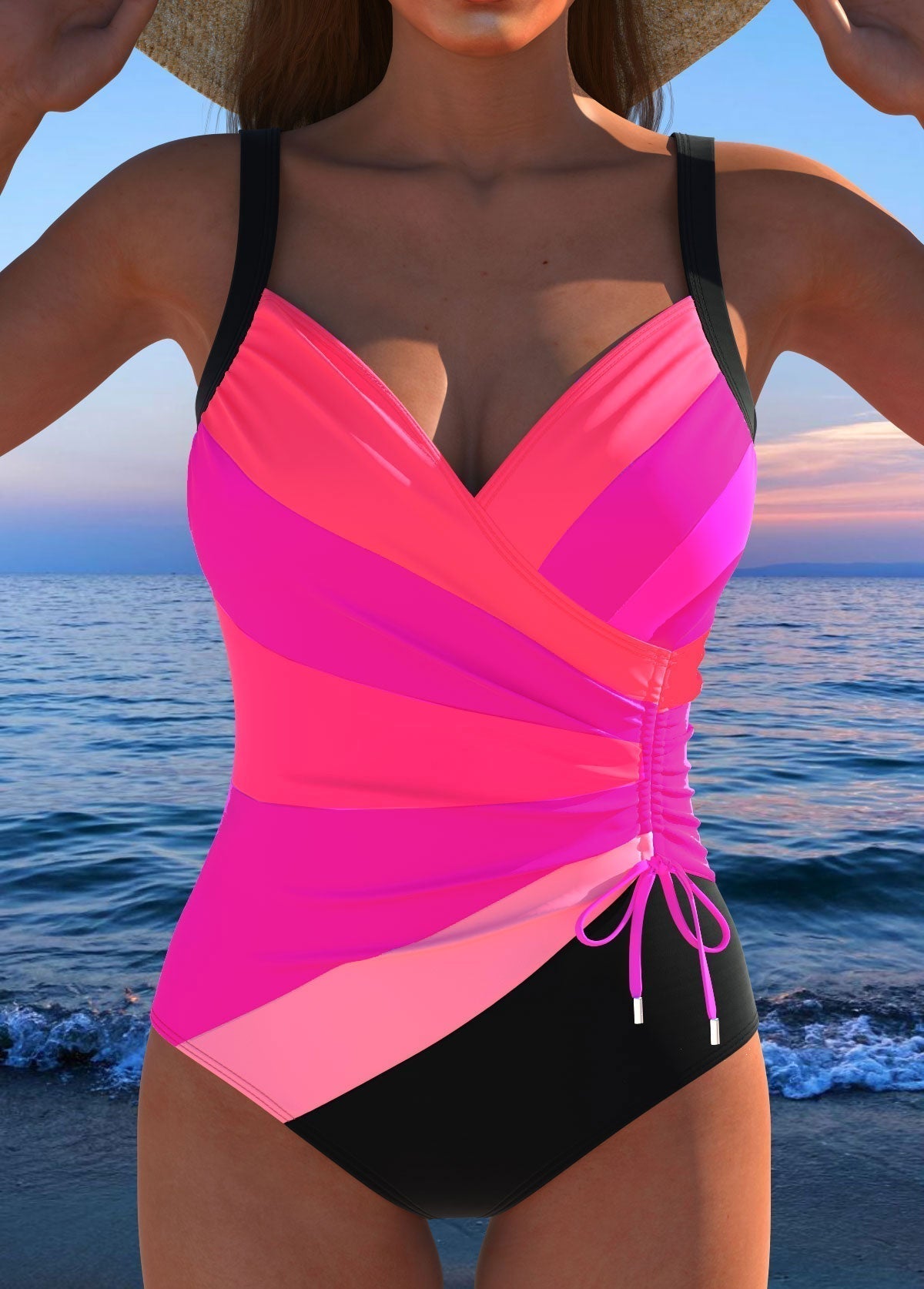 Maillot de bain surplice de luxe avec imprimé coloré | Maya Deauville