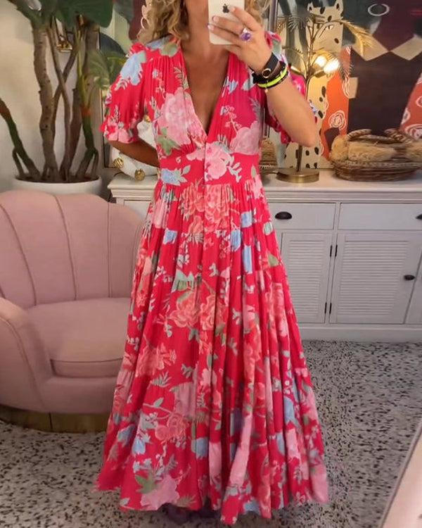 Floriana | Robe Florale Vibrante | Maya Deauville