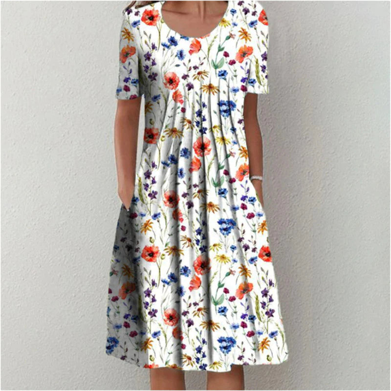 Hailey | Robe florale élégante et décontractée avec poches | Maya Deauville