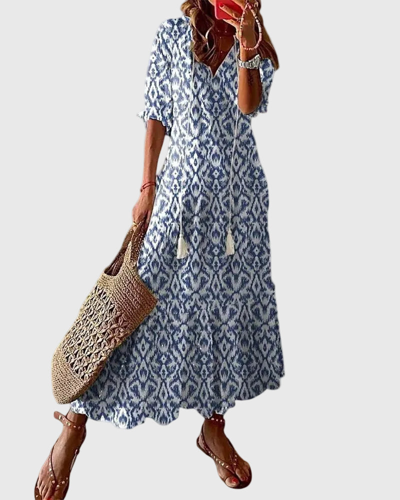 Amalia™ | Robe maxi d’été bohème vintage | Maya Deauville