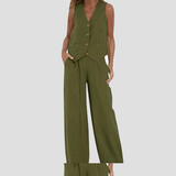 Aira | Ensemble Gilet Boutonné & Pantalon Large | Maya Deauville