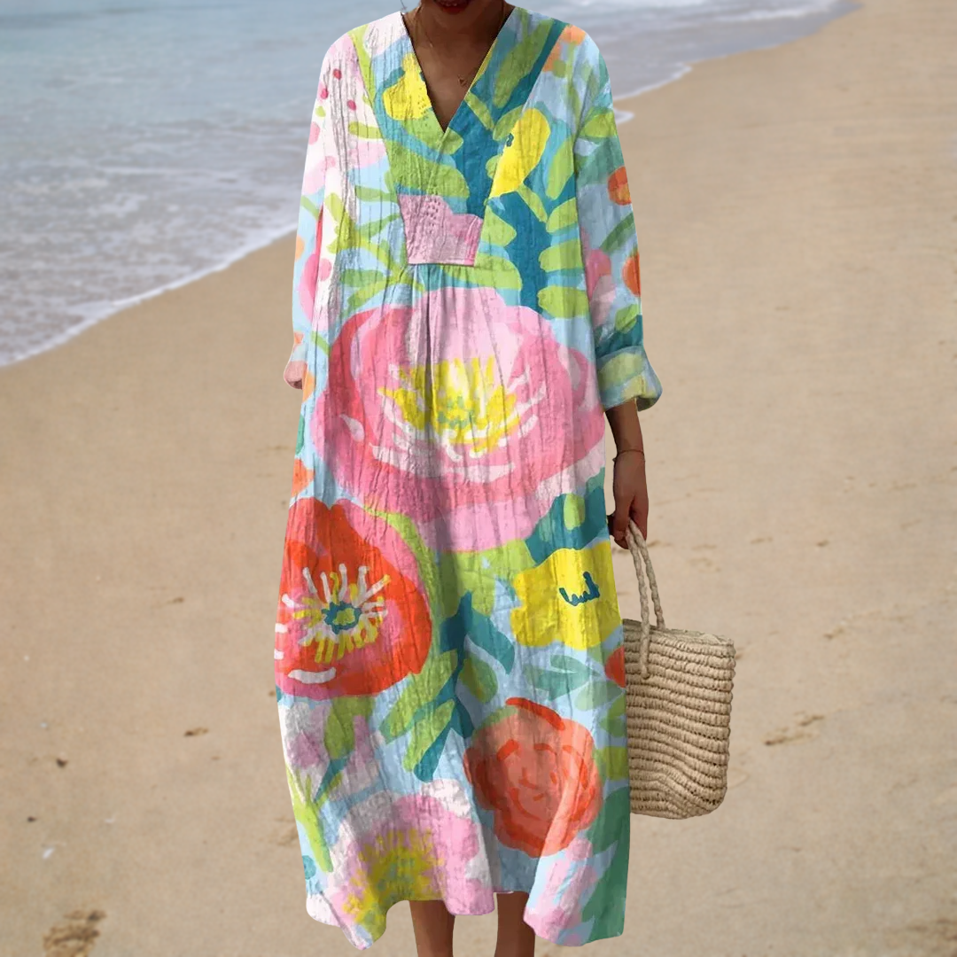 Robe d’Été Imprimée Flatteuse | Maya Deauville