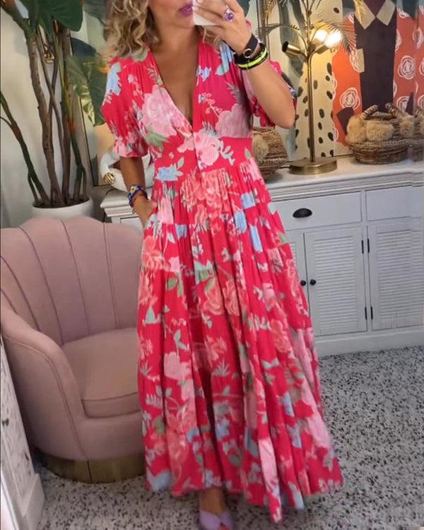 Floriana | Robe Florale Vibrante | Maya Deauville
