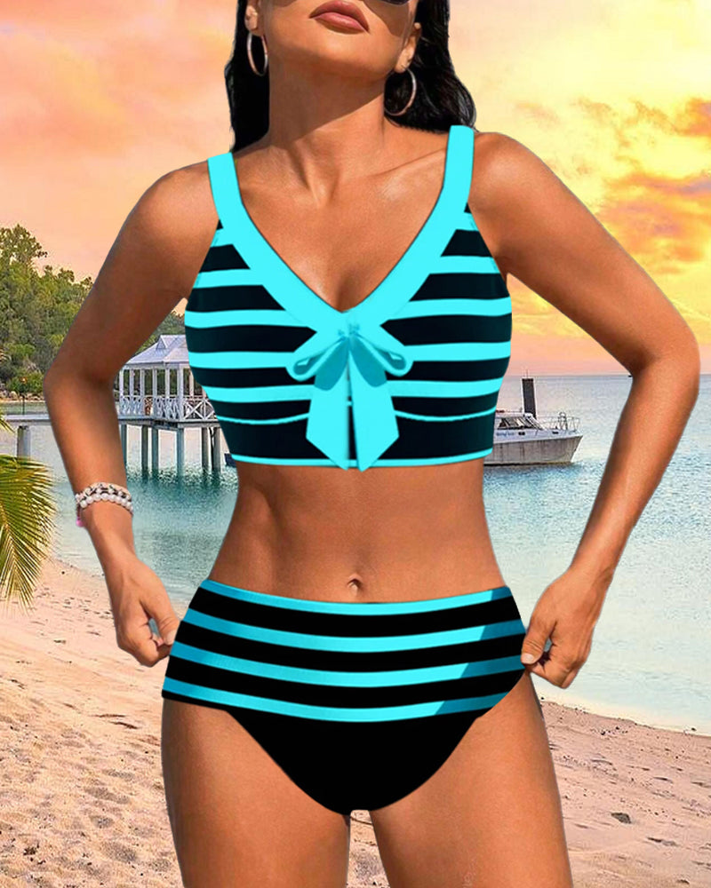 Lula® | Bikini rayé taille haute | Maya Deauville