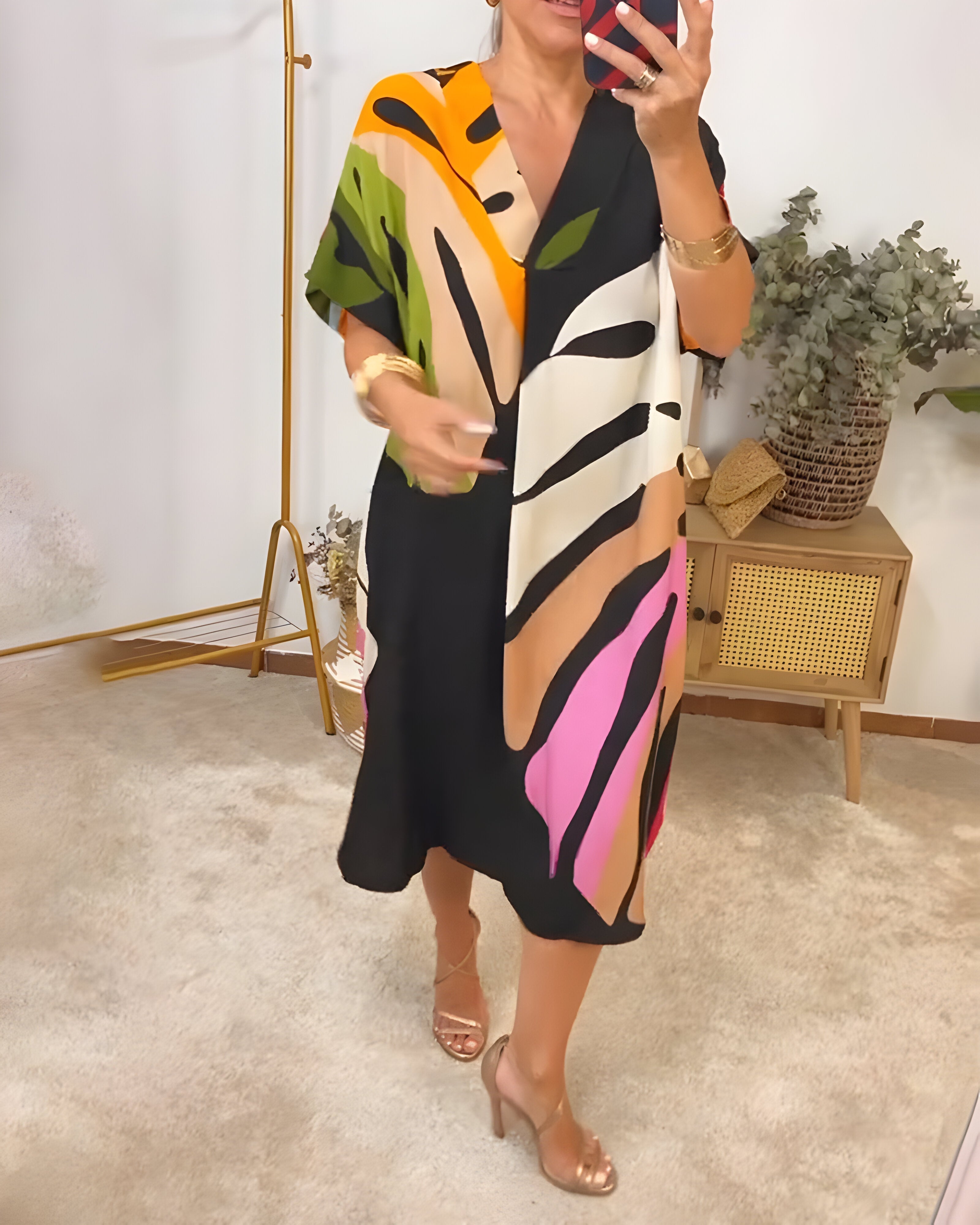 Rianna | Robe à Imprimé Abstrait | Maya Deauville