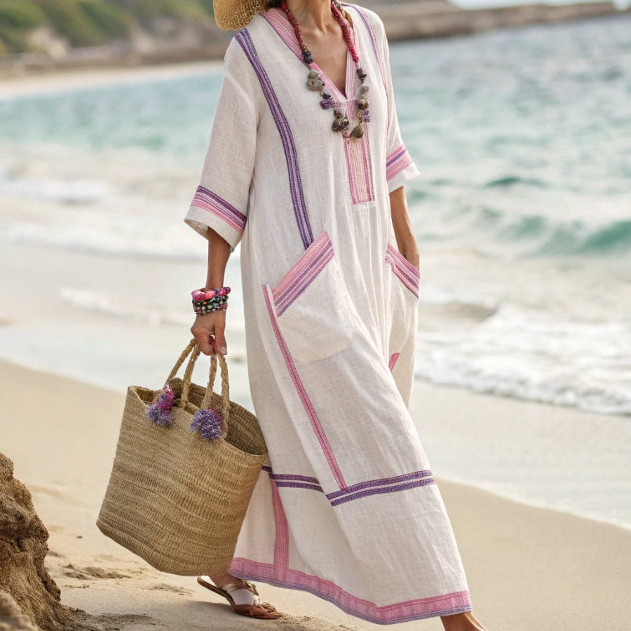 Robe Caftan "Victoire" – Élégance Intemporelle | Maya Deauville