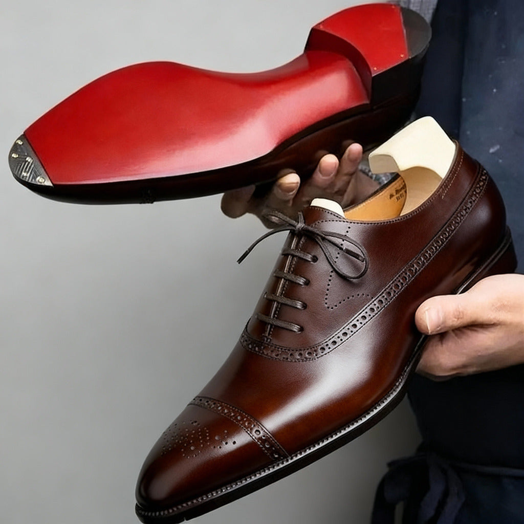 Gautier™ | Richelieus élégants en cuir à finition brogue | Maya Deauville