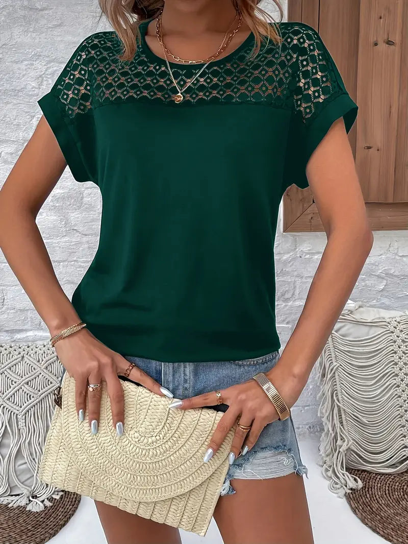 Lulu™ | T-chemisier Chic à Manches Chauve-Souris bleu | Maya Deauville