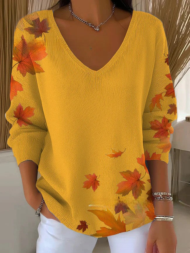 Béatrice – Pull coloré avec col en V | Maya Deauville
