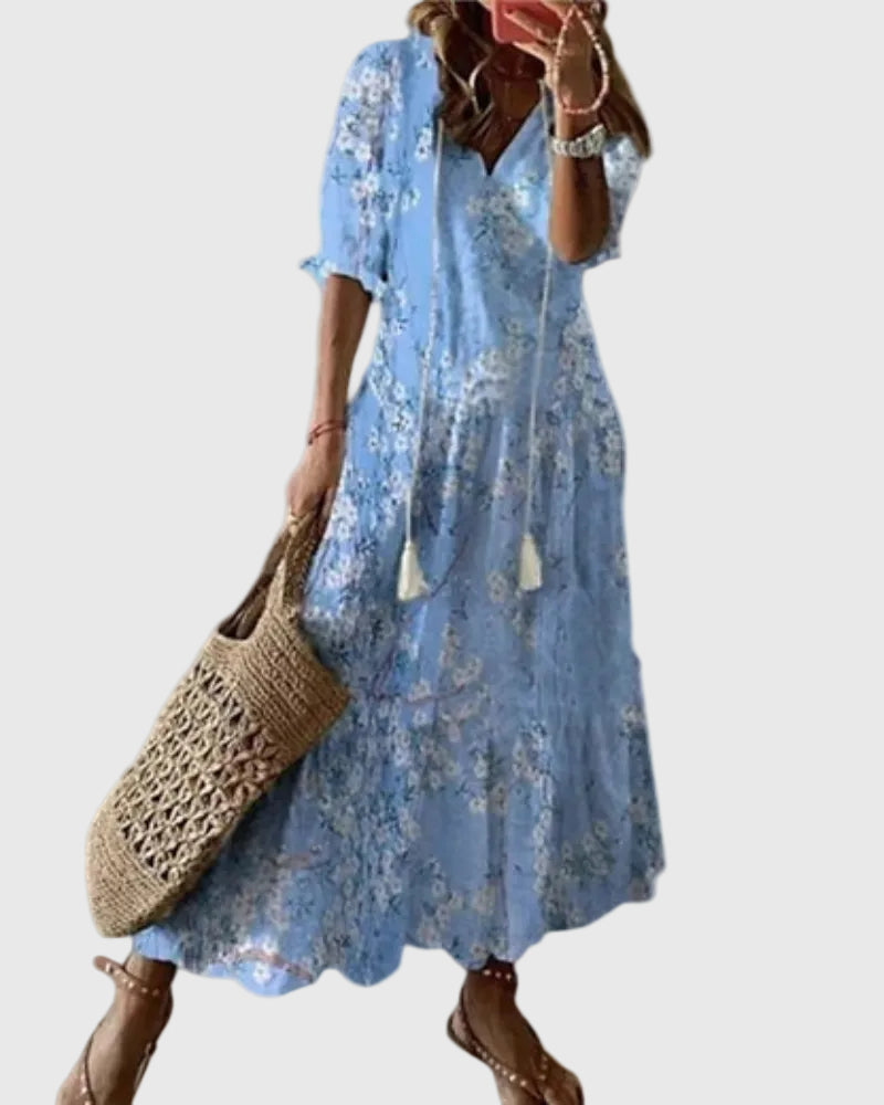 Amalia™ | Robe maxi d’été bohème vintage | Maya Deauville