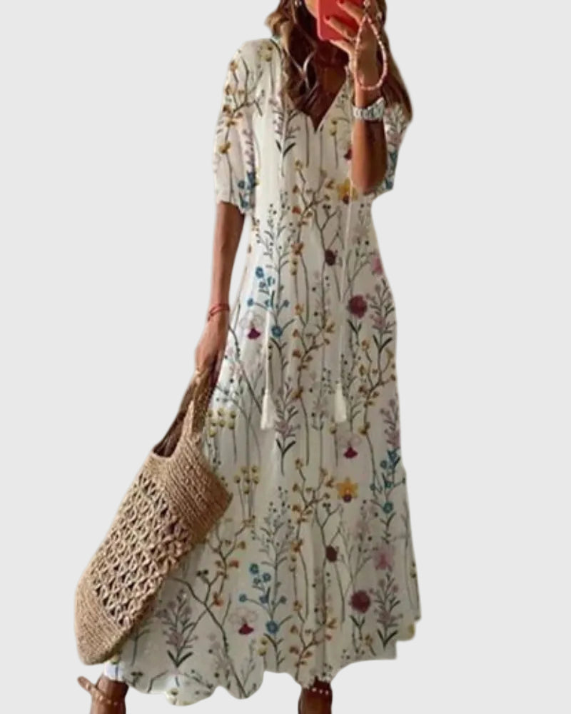 Amalia™ | Robe maxi d’été bohème vintage | Maya Deauville