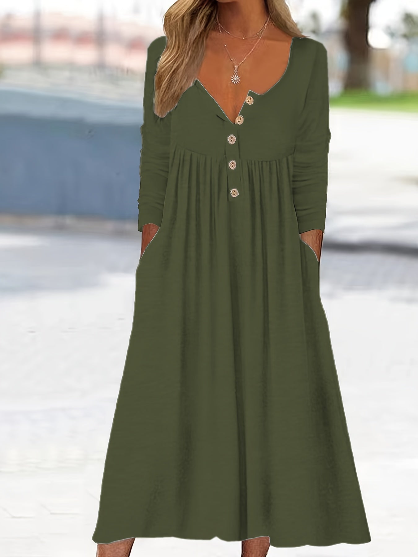 ZARA | Robe midi à boutons sur le devant | Maya Deauville