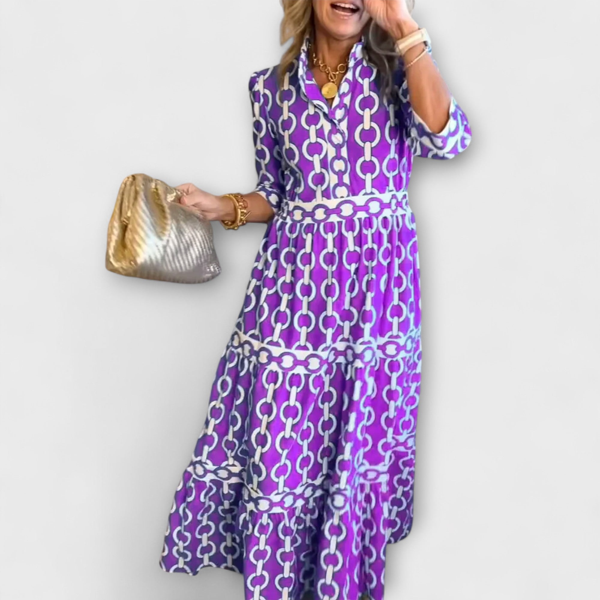 JULIANA | Robe midi avec motif chaîne | Maya Deauville