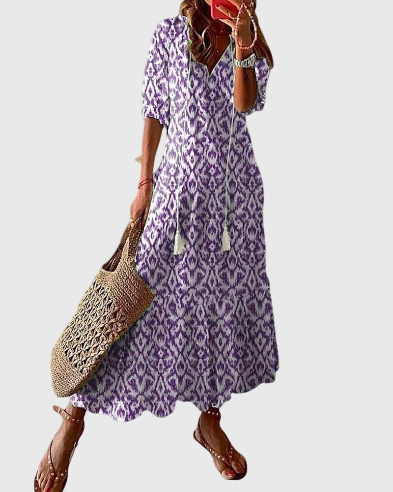 Amalia™ | Robe maxi d’été bohème vintage | Maya Deauville