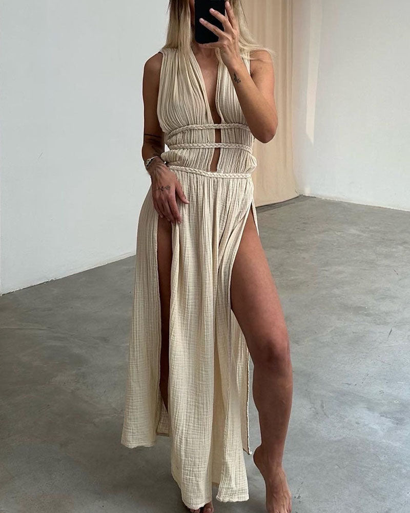 Zolla | Robe Texturée à Fente | Maya Deauville