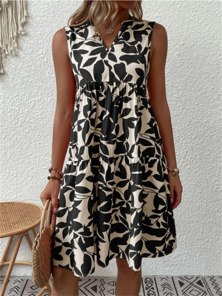 TASHA | Robe midi fluide épanouissante | Maya Deauville