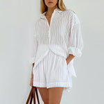 Viola | Ensemble Chemise Boutonnée et Shorts Aérés | Maya Deauville