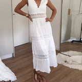 Circe | Robe Camisole en Dentelle à Col V | Maya Deauville