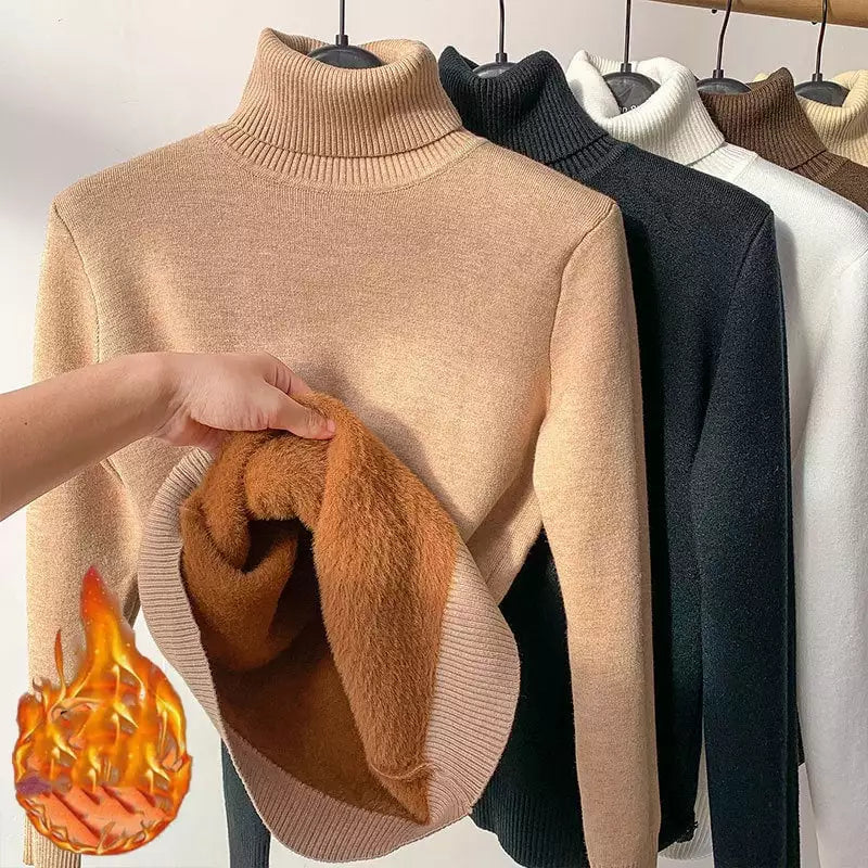 Delphine™ | Pull Luxe Col Roulé Doublé en Fleece | Maya Deauville