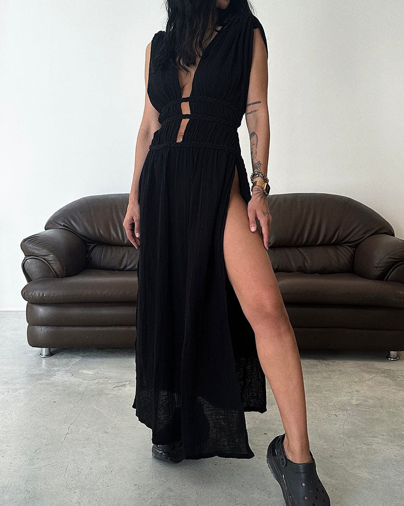 Zolla | Robe Texturée à Fente | Maya Deauville