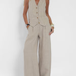 Aira | Ensemble Gilet Boutonné & Pantalon Large | Maya Deauville