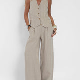 Aira | Ensemble Gilet Boutonné & Pantalon Large | Maya Deauville