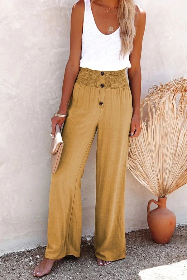 Riana™ | Pantalon taille haute coupe relax | Maya Deauville