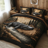 Parure de lit matelassée 3 pièces – Animaux de la forêt