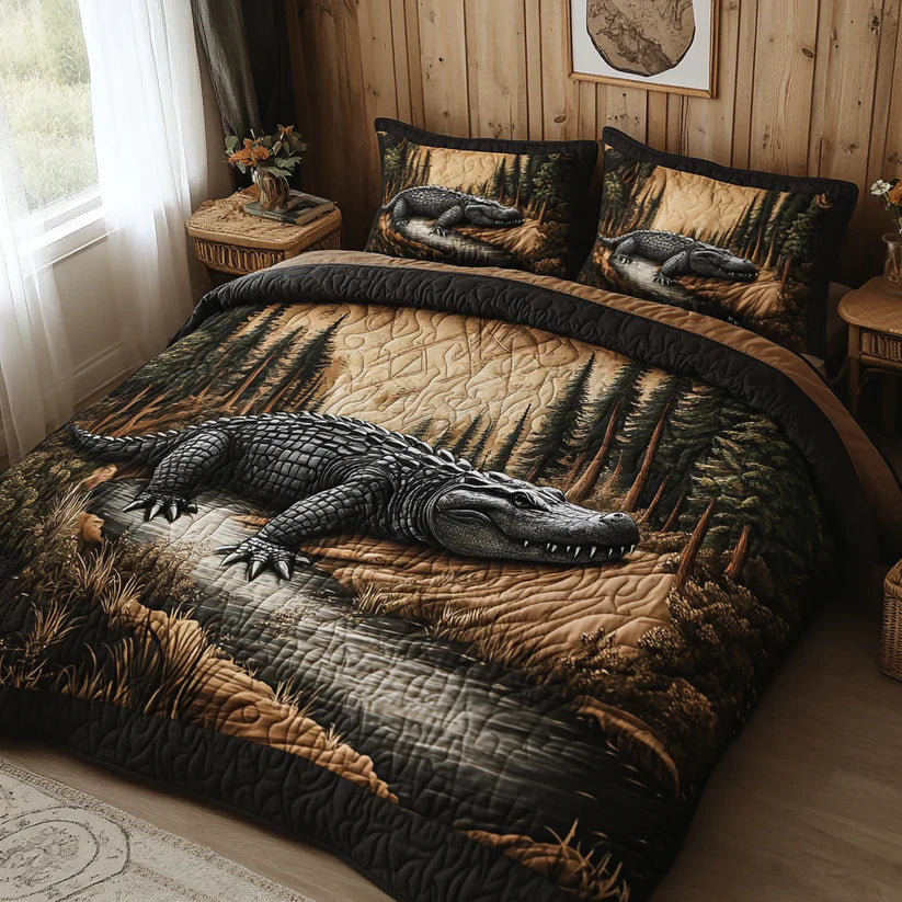 Parure de lit matelassée 3 pièces – Animaux de la forêt