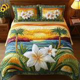 Parure de lit matelassée 3 pièces – Esprit Aloha
