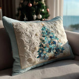 Housse de coussin matelassée – Éclat festif aquatique