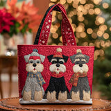 Sac cabas artisanal – trio de schnauzers